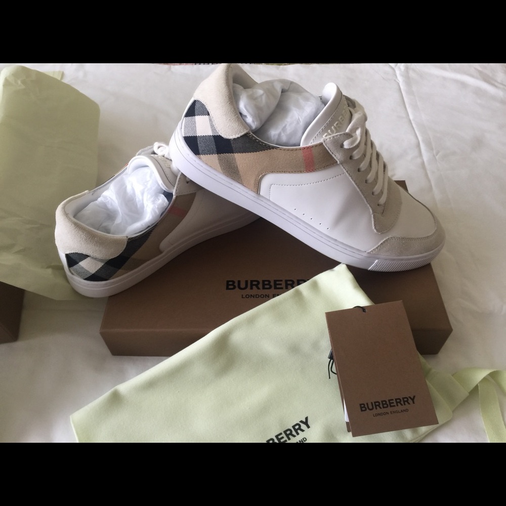 Leather, Suede and House Check Sneakers